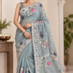 Pastel Blue Jamdani Saree