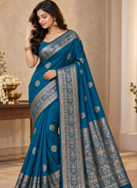 Royal Blue Traditional Saree